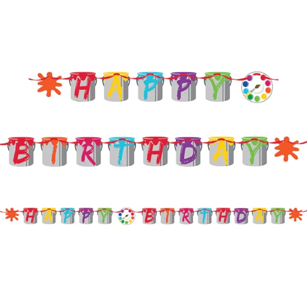 Art Party Shaped Ribbon Banner (7ft Long) - 1 Count (Party Supplies) {Creative Converting}