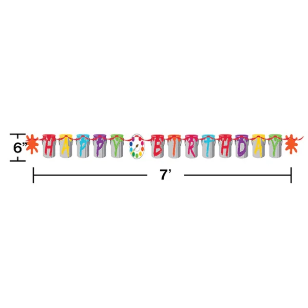 Art Party Shaped Ribbon Banner (7ft Long) - 1 Count (Party Supplies) {Creative Converting} - Image 3