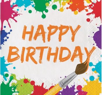 Art Party 'Happy Birthday' Luncheon Napkin - 16 Count (Party Supplies) {Creative Converting}