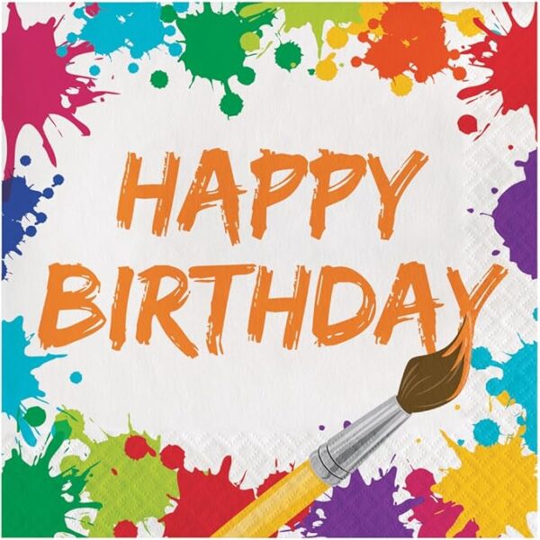 Art Party 'Happy Birthday' Luncheon Napkin - 16 Count (Party Supplies) {Creative Converting}