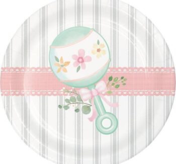 Farmhouse Floral 7" Dessert Plate - 8 Piece Count (Party Supplies) (Baby Shower)