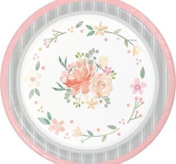 Farmhouse Floral 10" Luncheon Plates - 8 Piece Count (Party Supplies) (Baby Shower)