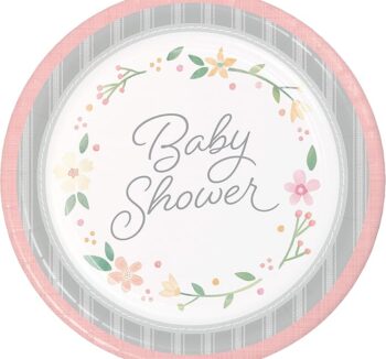 Farmhouse Floral 9" Luncheon Plates - 8 Piece Count (Party Supplies) (Baby Shower)