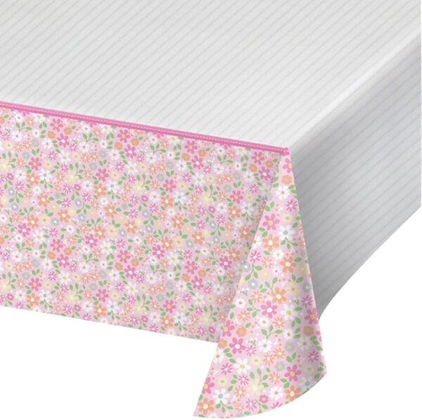 Farmhouse Floral 54" x 102" Plastic Table Cover - 1 Piece Count (Party Supplies) (Baby Shower)