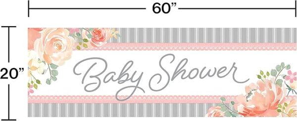Farmhouse Floral Giant Party Banner 60" x 20" - 1 Piece Count (Party Supplies) (Baby Shower) - Image 3