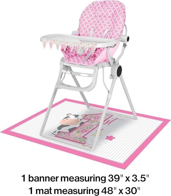 Farmhouse Floral 1st Birthday High Chair Kit - 2 Piece Count (Party Supplies) - Image 3