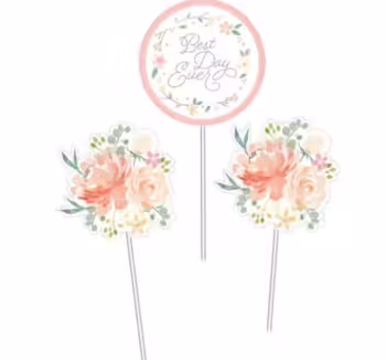 Farmhouse Floral Centerpiece Sticks - 3 Piece Count (Party Supplies) (Baby Shower)