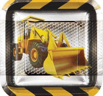 Construction 7" Birthday Zone Foil Square Plate - 8 Count (Party Supplies) {Creative Converting}