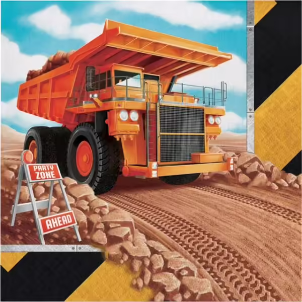 Big Dig 6.5" x 6.5" Luncheon Napkin - 16 Count (Party Supplies) {Creative Converting}