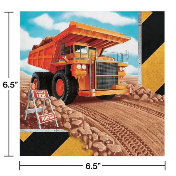 Big Dig 6.5" x 6.5" Luncheon Napkin - 16 Count (Party Supplies) {Creative Converting} - Image 3