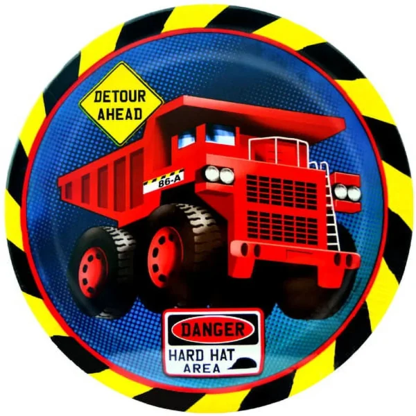 Construction Truck Luncheon Plate - 8 Count (Party Supplies) {Creative Converting}