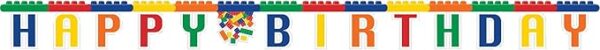 Block Party 'Happy Birthday' Banner 7' 4" - 1 Count (Party Supplies) {Creative Converting} - Image 2