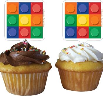 Block Party Cupcake Toppers - 12 Count (Party Supplies) {Creative Converting}