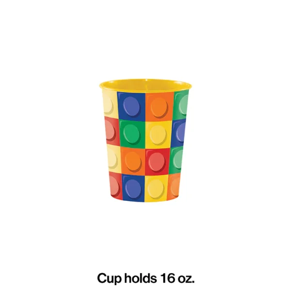 Block Party 16oz Plastic Party Cup - 1 Count (Party Supplies) {Creative Converting} - Image 3