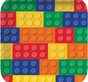 Block Party 9" Square Dinner Plate - 8 Count (Party Supplies) {Creative Converting}