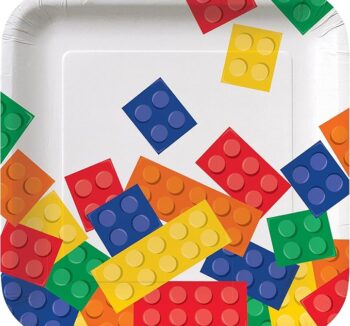 Block Party 7" Square Lunch Plate - 8 Count (Party Supplies) {Creative Converting}