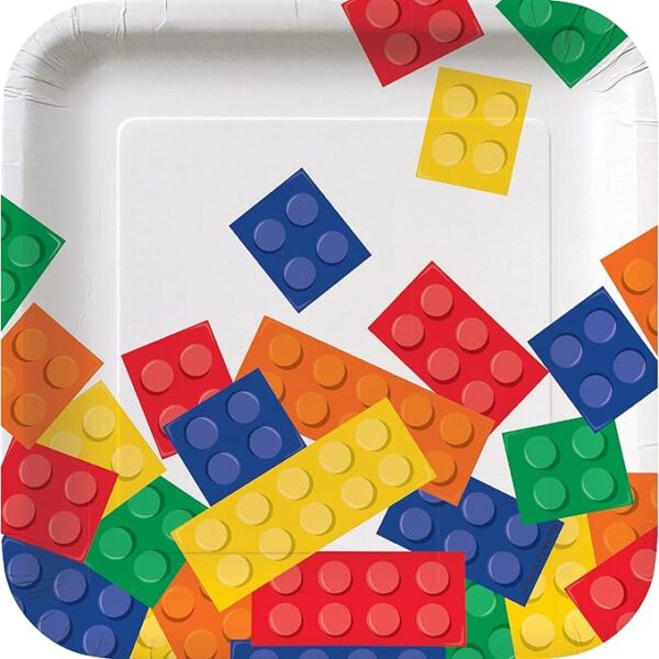 Block Party 7" Square Lunch Plate - 8 Count (Party Supplies) {Creative Converting}