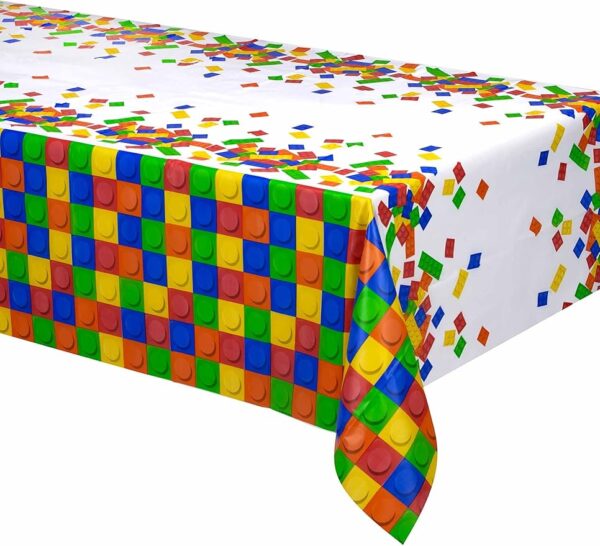 Block Party 54" x 102" Plastic Table Cover - 1 Count (Party Supplies) {Creative Converting}