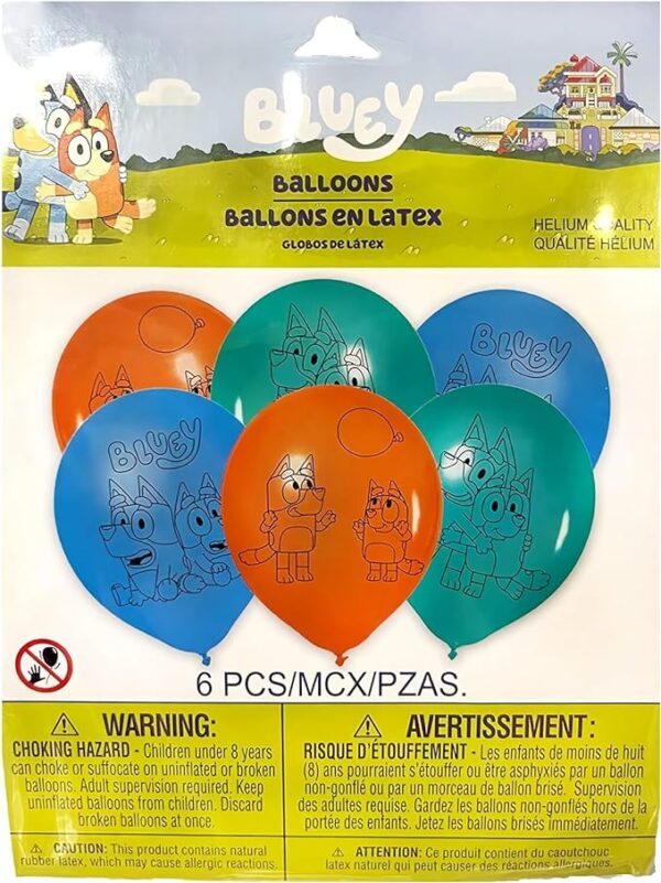 Bluey 12" Latex Party Balloons - 6 Count (Party Supplies) {Amscan}