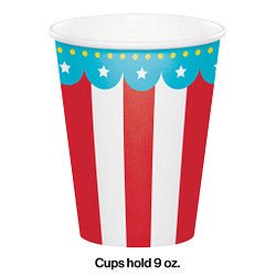 Circus Party Hot/Cold 9oz Paper Cup - 8 Piece Count (Party Supplies)
