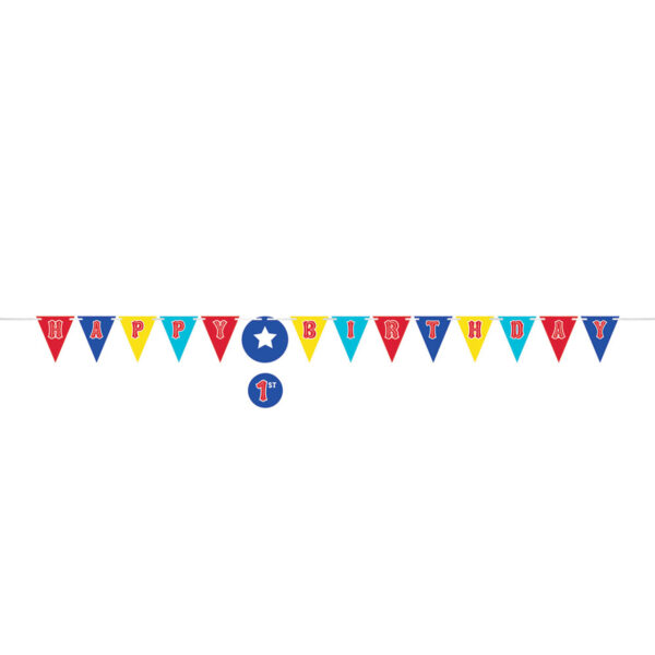 Circus Party Shaped Ribbon Banner - 1 Piece Count (Party Supplies)