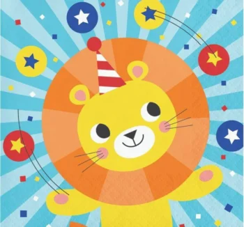 Circus Party Beverage Napkins Luncheon Napkins - 16 Piece Count (Party Supplies)