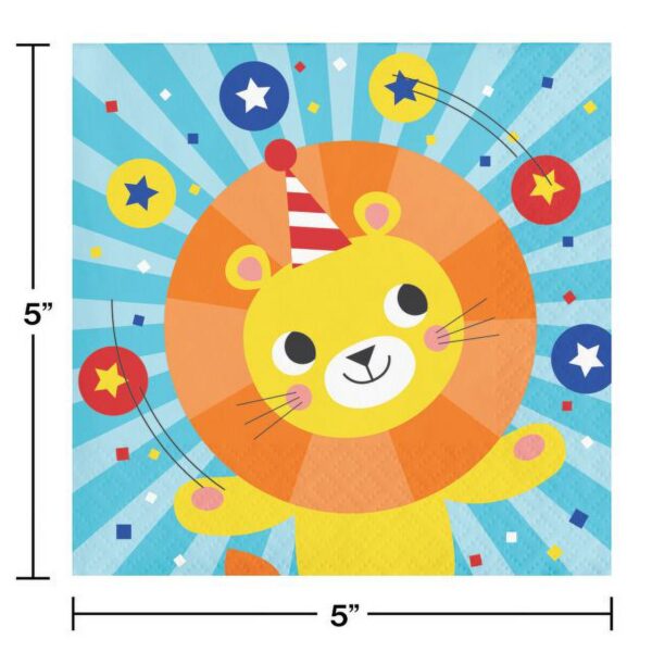 Circus Party Beverage Napkins Luncheon Napkins - 16 Piece Count (Party Supplies) - Image 3