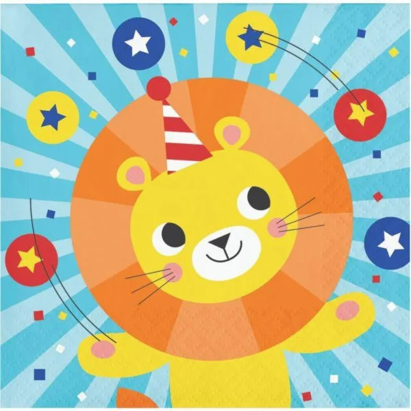 Circus Party Beverage Napkins Luncheon Napkins - 16 Piece Count (Party Supplies)