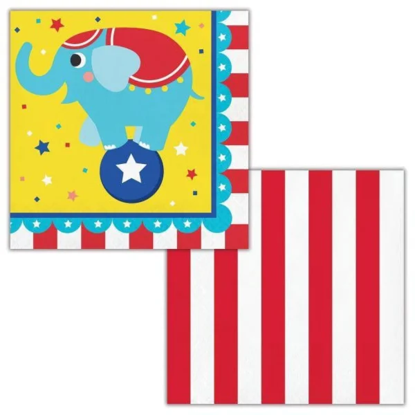Circus Party Luncheon Napkins - 16 Piece Count (Party Supplies)