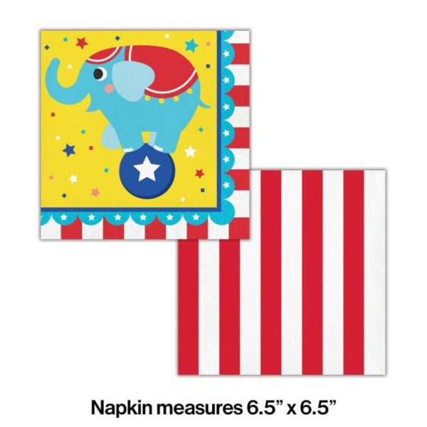 Circus Party Luncheon Napkins - 16 Piece Count (Party Supplies) - Image 3