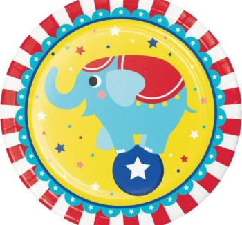Circus Party 9" Dinner Luncheon Plate - 8 Piece Count (Party Supplies)