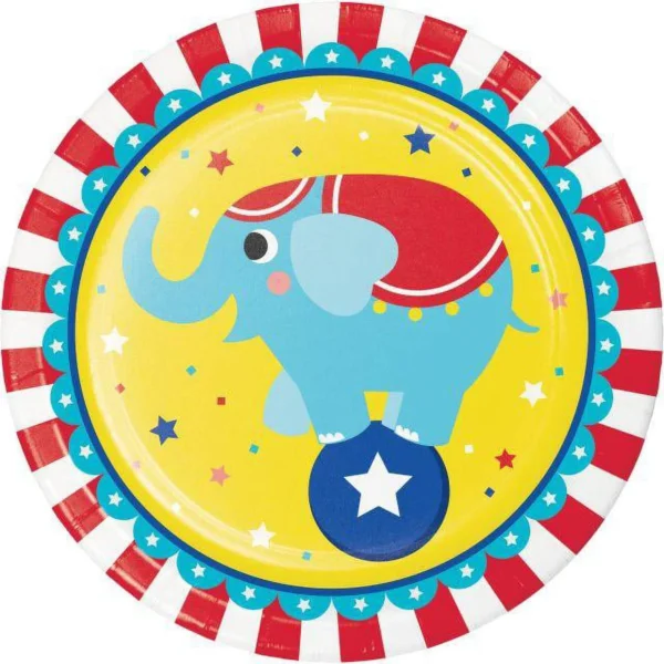 Circus Party 9" Dinner Luncheon Plate - 8 Piece Count (Party Supplies)