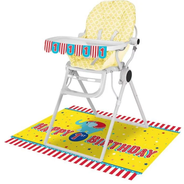 Circus Party High Chair Kit - 2 Piece Count (Party Supplies)
