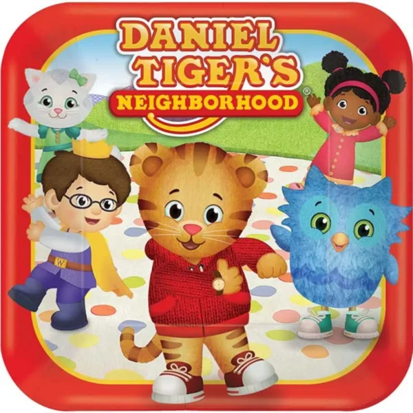 Daniel Tiger's Neighborhood 7" Square Dessert Paper Plate - 8 Piece Count (Party Supplies)