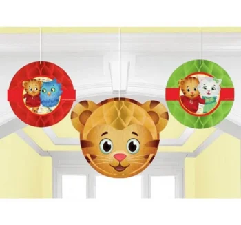 Daniel Tiger's Neighborhood Honeycomb Decorations - 3 Piece Count (Party Supplies)