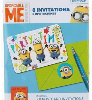 Despicable Me Party Invitations - 8 Count (Party Supplies)