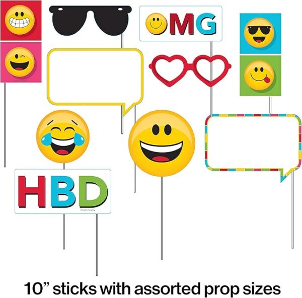 Show Your Emoji Photo Booth (With Props) - 10 Count (Party Supplies) {Creative Converting} - Image 3