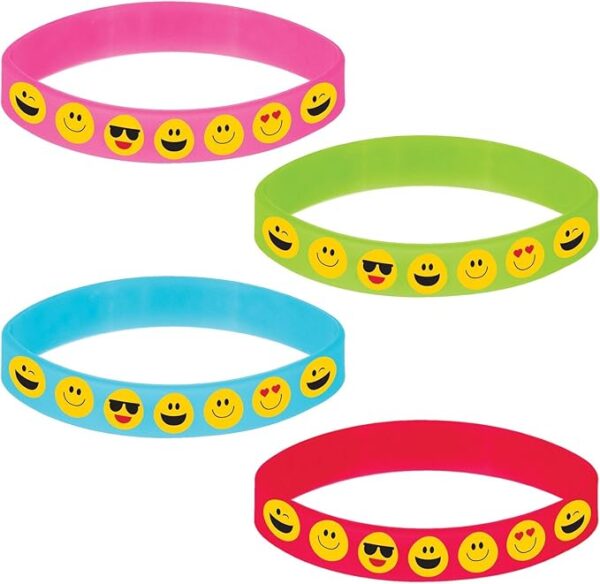 Show Your Emojions Rubber Bracelets - 4 Count (Party Supplies, Party Favors) {Creative Converting}