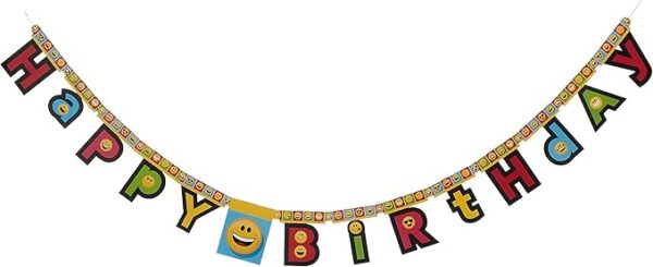 'Show Your Emojions' Jointed Happy Birthday Banner - 1 Count (Party Supplies) {Creative Converting}