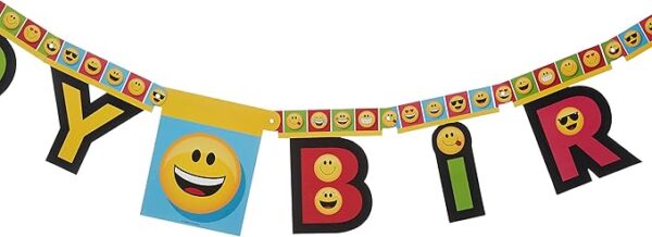 'Show Your Emojions' Jointed Happy Birthday Banner - 1 Count (Party Supplies) {Creative Converting} - Image 3