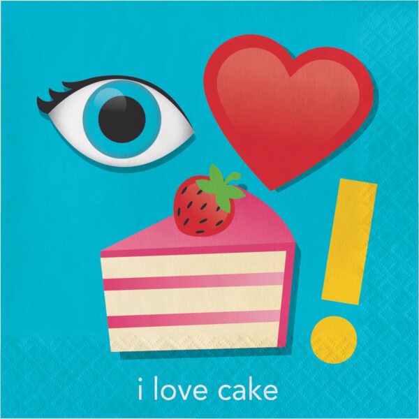'Show Your Emojions' I Love Cake Napkins - 16 Count (Party Supplies) {Creative Converting}