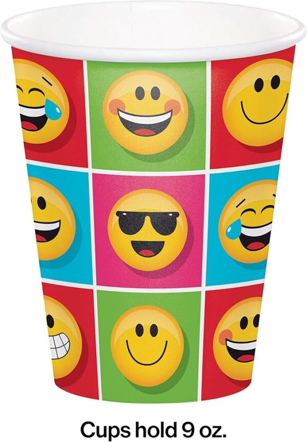 Show Your Emoji 9oz Paper Cups - 8 Count (Party Supplies) {Creative Converting} - Image 3