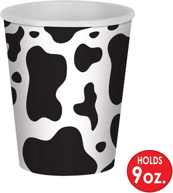 Farmhouse Fun Cow Print 9oz Cup - 8 Piece Count (Party Supplies) - Image 2