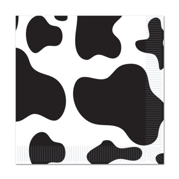 Farmhouse Fun Cow Print Luncheon Napkin - 16 Piece Count (Party Supplies)