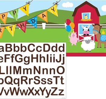 Farmhouse Fun Giant Party Banner (With Stickers) - 1 Piece Count (Party Supplies)