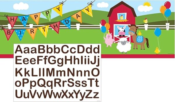 Farmhouse Fun Giant Party Banner (With Stickers) - 1 Piece Count (Party Supplies)