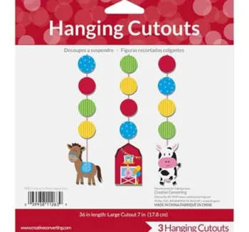 Farmhouse Fun Hanging Cutouts - 3 Piece Count (Party Supplies)