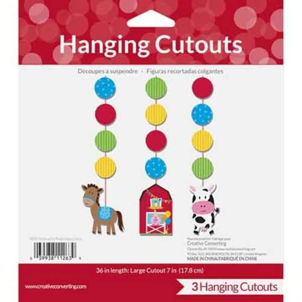 Farmhouse Fun Hanging Cutouts - 3 Piece Count (Party Supplies)