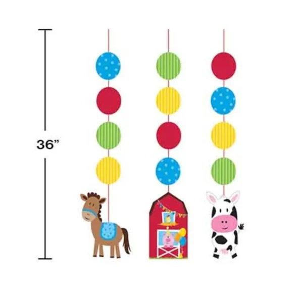 Farmhouse Fun Hanging Cutouts - 3 Piece Count (Party Supplies) - Image 3