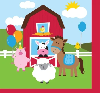 Farmhouse Fun Luncheon Napkin - 16 Piece Count (Party Supplies)